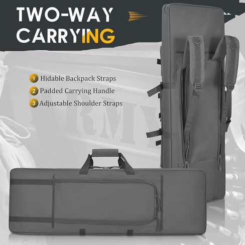 Double Rifle Case for 2 Scoped Rifles - Soft Tactical Gun Bag 32/36/42/48 Inch with Concealed Backpack Straps Durable 600D Oxford Gun Case with Pistol &Ammo Storage for Hunting Range Travel Transport in Saudi Arabia