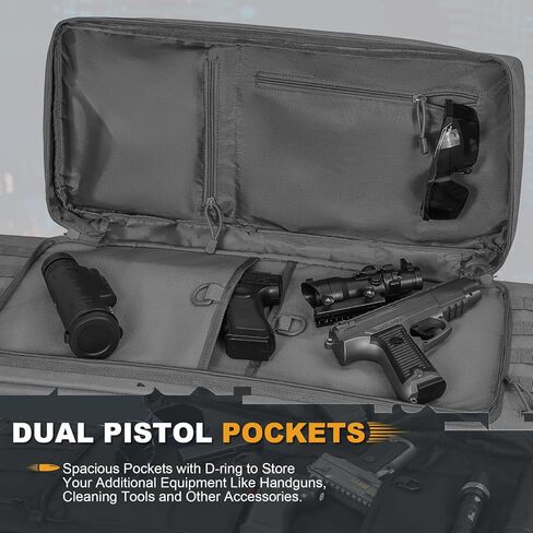 Double Rifle Case for 2 Scoped Rifles - Soft Tactical Gun Bag 32/36/42/48 Inch with Concealed Backpack Straps Durable 600D Oxford Gun Case with Pistol &Ammo Storage for Hunting Range Travel Transport in Saudi Arabia