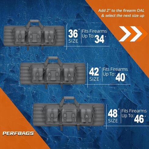 Double Rifle Case for 2 Scoped Rifles - Soft Tactical Gun Bag 32/36/42/48 Inch with Concealed Backpack Straps Durable 600D Oxford Gun Case with Pistol &Ammo Storage for Hunting Range Travel Transport in Saudi Arabia