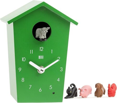 KOOKOO AnimalHouse Green، ساعة كوكو صغيرة مع 5 أصوات حيوانات المزرعة (تسجيلات ميدانية طبيعية) in Kuwait