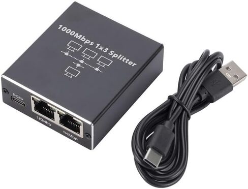 Gigabit Ethernet Splitter 1 to 3 RJ45 LAN Adapter USB Powered 1000Mbps Network Cable Splitter in Saudi Arabia