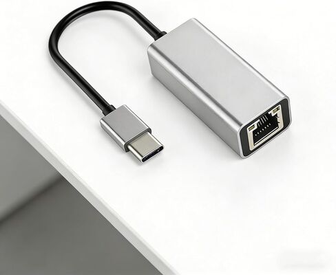 Type-C to Ethernet Adapter, Aluminum Gigabit Network Dongle, RJ45 LAN Wired Internet Converter for MacBook, Laptop, PC, Tablet, Computer with No Ethernet Port - Silve in Saudi Arabia