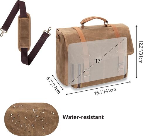 Yarwo Flight Bag for Pilots, Vintage Waxed Canvas Pilot Headset Bag with Accordion File Organizer and 17" Laptop Sleeve for All Flight Gears, Kneeboard, iPad, Logbook, Checklist (Bag Only) in Saudi Arabia