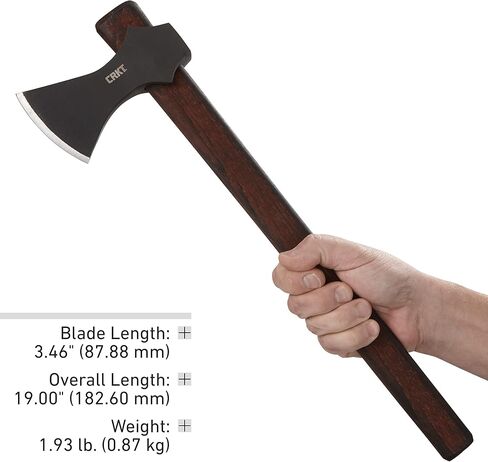 CRKT Freya Axe: Two Handed Outdoor Axe, Forged 1055 Carbon Steel Blade, Hickory Handle 2749 in Saudi Arabia
