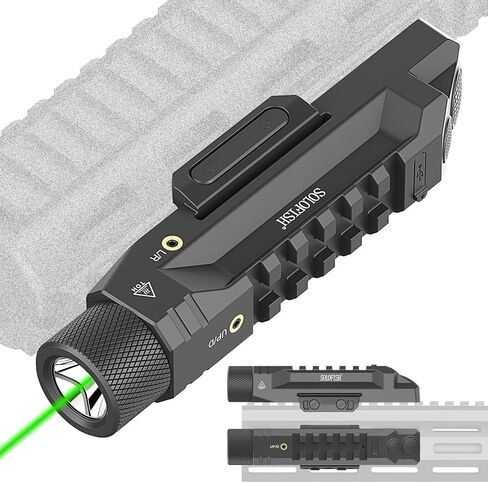 Solofish 1750 Lumens Tactical Flashlight is Compatible with Picatinny/Mlok Rail for Rifle, Rechargeable Weapon Light with Strobe/Momentary, with Power Level Indicator in Saudi Arabia