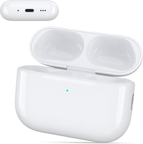 حافظة شحن بديلة متوافقة مع AirPods Pro 3 Generation، حافظة شاحن لاسلكي بقدرة 450 مللي أمبير في الساعة مع زر مزامنة بلوتوث، شحن سريع لمدة 15 دقيقة، USB-C وشحن لاسلكي، بدون سماعات أذن in Kuwait