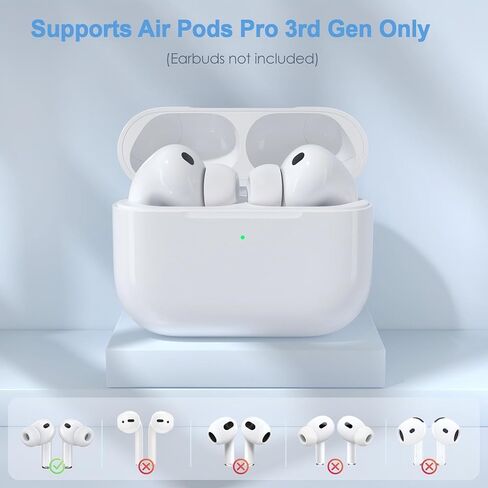 حافظة شحن بديلة متوافقة مع AirPods Pro 3 Generation، حافظة شاحن لاسلكي بقدرة 450 مللي أمبير في الساعة مع زر مزامنة بلوتوث، شحن سريع لمدة 15 دقيقة، USB-C وشحن لاسلكي، بدون سماعات أذن in Kuwait