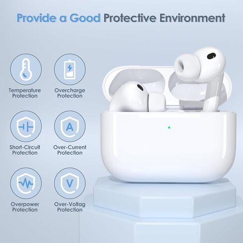 حافظة شحن بديلة متوافقة مع AirPods Pro 3 Generation، حافظة شاحن لاسلكي بقدرة 450 مللي أمبير في الساعة مع زر مزامنة بلوتوث، شحن سريع لمدة 15 دقيقة، USB-C وشحن لاسلكي، بدون سماعات أذن in Kuwait