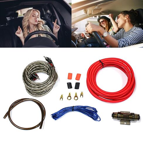 مضخم الصوت مكبر للصوت الأسلاك الصمامات حامل كابل مكبرات الصوت مجموعة الأسلاك تعديل جزء 8GA 60AMP سيارة مكبر للصوت كابل السيارة تعزيز الصوت in Kuwait