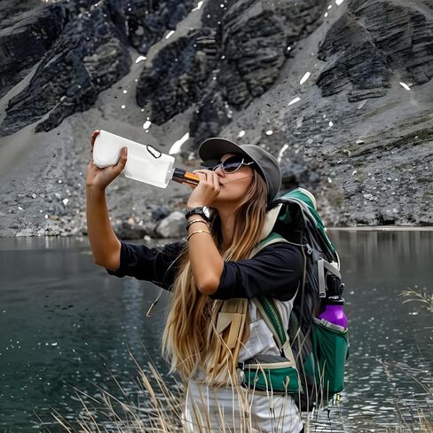 Portable Water Filter Straw, 0.01 Micron Outdoor Filtration, 4000L Long Lifespan, Lightweight Personal Water Filter for Camping, Hiking, Backpacking & Emergency Use (Orange) in Saudi Arabia