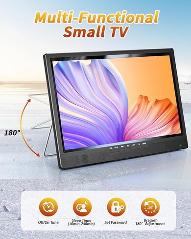 NORTHING 17.2" 1080P 12 Volt Portable TV with 7000mAH Built-in Power, Antenna/USB/HDMI/AV, Powered Portable TV for Camping Caravan Kitchen Power Outage, Sleep Timer in Saudi Arabia