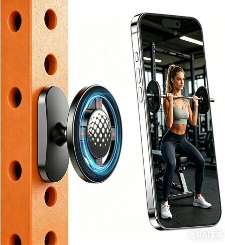 Dual Magnetic Phone Holder for Gym, MagSafe Fitness Mount for iPhone 12-17, Magnet Workout Phone Mount for Squat Rack Treadmill Peloton, Gym Accessories for Men Women, Aluminum Alloy 360° Rotation in Saudi Arabia