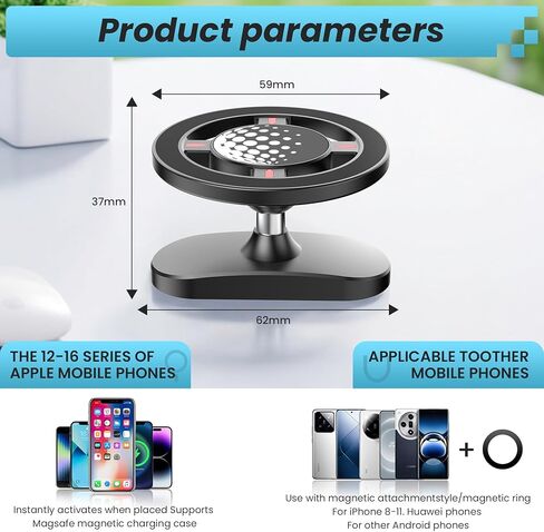 Dual Magnetic Phone Holder for Gym, MagSafe Fitness Mount for iPhone 12-17, Magnet Workout Phone Mount for Squat Rack Treadmill Peloton, Gym Accessories for Men Women, Aluminum Alloy 360° Rotation in Saudi Arabia