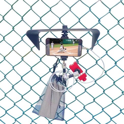 حامل حامل سياج للهاتف الخلوي مع ظل، طقم تركيب مغير الألعاب متوافق مع iPhone، GoPro، Mevo Start and Action Camera، طقم بث Gamechanger لتسجيل ألعاب البيسبول والهوكي والتنس in Kuwait