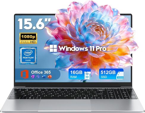 كمبيوتر محمول 2026، أجهزة كمبيوتر محمولة مقاس 15.6 بوصة بنظام Windows 11 Pro مع Microsoft Office، وذاكرة وصول عشوائي سعتها 8 جيجابايت وسعة 256 جيجابايت SSD، وعملية Intel Pentium، وبطارية 6H، وHDMI صغير، وكاميرا | ميكروفون، ورفيع محمول لطلاب الجامعات والأط in Kuwait