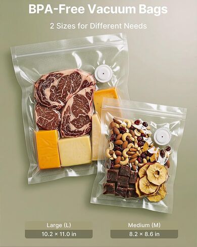 FEPPO Compact Vacuum Sealer للأغذية (آلة تفريغ الهواء + 3 حاويات + 10 أكياس قابلة لإعادة الاستخدام)، سدادة طعام محمولة قوية مضادة للتدفق الزائد، أوضاع تلقائية ويدوية، قفل للسفر، سهل التنظيف in Kuwait