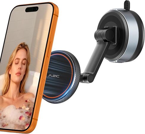 A2C Shower Phone Holder for MagSafe, Reusable Gel-Lock Suction Cup Phone Mount with 3-Inch Dual Pivot Adjustable Arm, Mothers Gifts Phone Holder for Shower & Bathroom for iPhone 12-17 & All Phones in Saudi Arabia