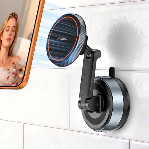 A2C Shower Phone Holder for MagSafe, Reusable Gel-Lock Suction Cup Phone Mount with 3-Inch Dual Pivot Adjustable Arm, Mothers Gifts Phone Holder for Shower & Bathroom for iPhone 12-17 & All Phones in Saudi Arabia