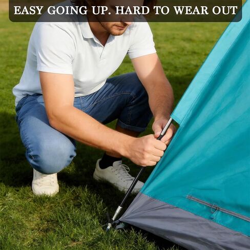 Fiberglass Tent Poles Replacement - 2 x 8.69Ft Pre-Assembled Adjustable Portable Tent Poles with a Diameter of 8MM for Hiking & Awning CampingTent Trap Repair & Outdoor Shelter Support (Black 104 in) in Saudi Arabia