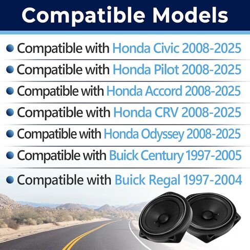 2 قطعة 39120-SNA-A01 39120-TA0-A01 مجموعة سماعات الباب الأمامي متوافقة مع Honda Civic، Accord، CRV، Odyssey، Pilot 2008-2025، استبدال 39120TA0A01، 39120SNAA01، VEC00208، VEC00209 in Saudi Arabia