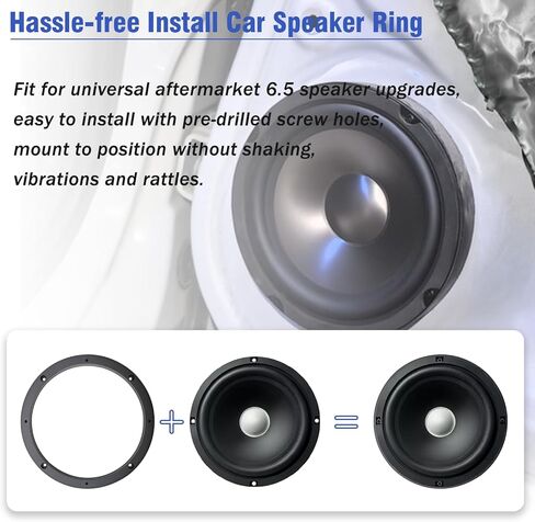 6.5 Speaker Spacer,Round Solid Car Door Speaker Rings,Universal 6 1/2 Vehicle Speakers Ring Spacers 0.69'' Depth Black Horn Gasket Mount Bracket,Vibration Rattle Blocker Seal Kit in Saudi Arabia