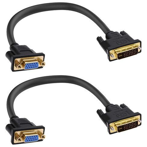 DVI إلى VGA مهائي كابلات DVI-I 24 + 5 دبوس ذكر إلى VGA أنثى محول موصل الحبل للكمبيوتر HDTV رصد العارض 30 سنتيمتر-2 قطعة in Kuwait