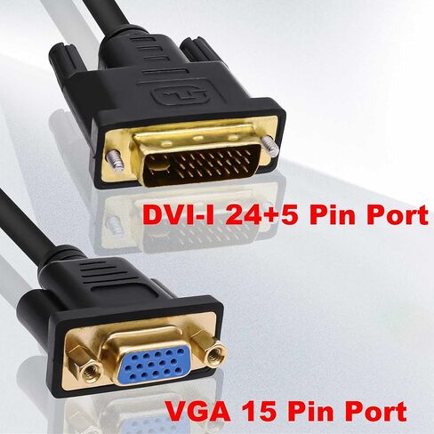 DVI إلى VGA مهائي كابلات DVI-I 24 + 5 دبوس ذكر إلى VGA أنثى محول موصل الحبل للكمبيوتر HDTV رصد العارض 30 سنتيمتر-2 قطعة in Kuwait