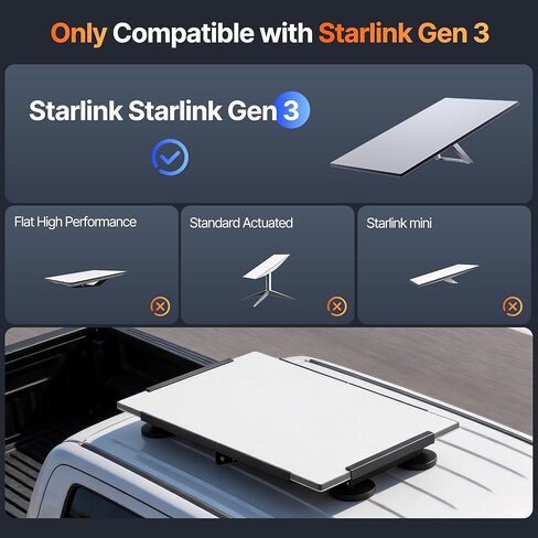 طقم تثبيت مغناطيسي مسطح من الجيل 3 لـ Starlink، قوي للغاية 220 رطل سريع الإصدار من Starlink قياسي على سطح الطبق، مصمم للمركبات والقوارب وRV والهبوط، من الفولاذ المقاوم للصدأ، أسود in Kuwait