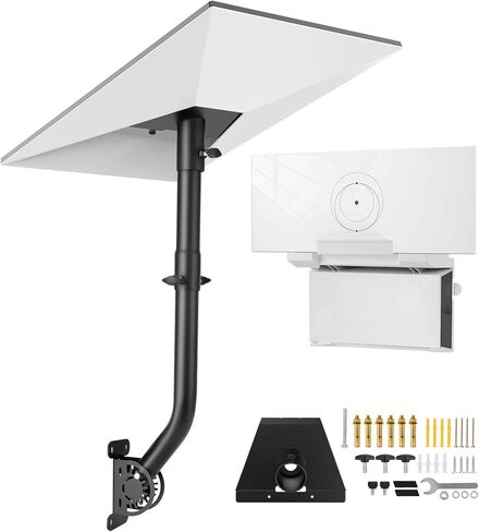 Starlink Gen 3 Mount, 28.3in Starlink Mounting Adapter with 2-in-1 Router Mount, Adjustable Satellite Dish Mount Kit with 360°Rotatable Pole for Wall, Roof, Eaves Installation, All Metal Construction in Saudi Arabia
