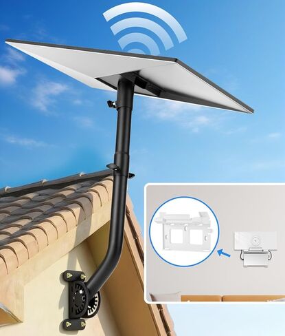 Starlink Gen 3 Mount, 28.3in Starlink Mounting Adapter with 2-in-1 Router Mount, Adjustable Satellite Dish Mount Kit with 360°Rotatable Pole for Wall, Roof, Eaves Installation, All Metal Construction in Saudi Arabia
