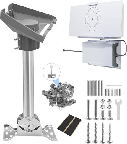 Starlink Gen 3 Mount Kit – Heavy-Duty 304 Stainless Steel Roof/Wall Mount with 180° Pivot & Tilt, Upgraded Aluminum Pipe Adapter, Router & Power Supply Wall Mount Kit for Easy Installation in Saudi Arabia
