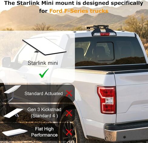 Starlink Mini Mount for Ford F150 2015+, Third 3rd Brake Light Cab Mount, Starlink Mini Accessories for F250-F550 2017+, Four-Sided/Rubber Protection, Magnetic Mounting Kit in Saudi Arabia