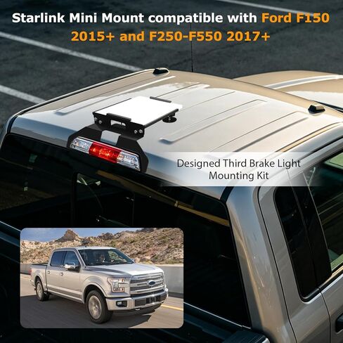 Starlink Mini Mount for Ford F150 2015+, Third 3rd Brake Light Cab Mount, Starlink Mini Accessories for F250-F550 2017+, Four-Sided/Rubber Protection, Magnetic Mounting Kit in Saudi Arabia