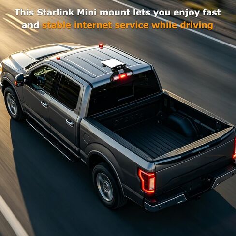 Starlink Mini Mount for Ford F150 2015+, Third 3rd Brake Light Cab Mount, Starlink Mini Accessories for F250-F550 2017+, Four-Sided/Rubber Protection, Magnetic Mounting Kit in Saudi Arabia