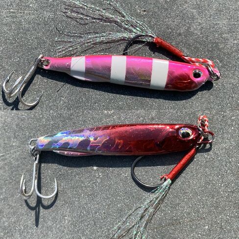 Micro Shore Jigging Lure Saltwater Fishing Spoon Lures with Ultra-Sharp Hooks, Saltwater Jigs Fishing Lure for Tuna Salmon Grouper, Sea Fishing Jigging Lure, Trolling Spoon for Bass Fishing in Saudi Arabia