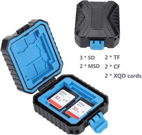 Memory Card Case, Protective Holder with Soft Pad for SD TF MSD CF Cards, Lightweight Sturdy Travel Storage in Saudi Arabia