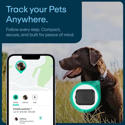 Greenlight Safe Pets - GPS Tracker for Dogs with Escape Alerts | Water Resistant Silicone Case, Safe Zone Alerts, Up to 30-Day Battery Life | Subscription Required in Saudi Arabia