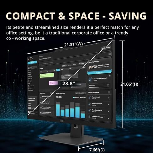 msi Modern 24" All-in-One Touchscreen Desktop, 10-core Intel Core 7 150U CPU(5.4GHz), IPS FHD (1920X1080) Display, 16GB DDR5 RAM, 512GB SSD Plus 1TB HDD, HDMI in&Out Wireless KB& Mouse, Win 11, Black in Saudi Arabia