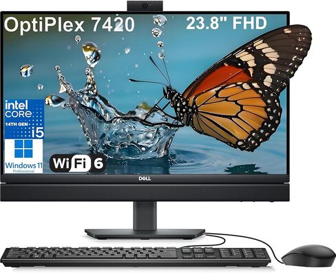 كمبيوتر مكتبي Dell OptiPlex 7420 7000 24 Business الكل في واحد، ذاكرة وصول عشوائي DDR5 سعة 16 جيجابايت، محرك أقراص PCIe SSD سعة 512 جيجابايت، الجيل الرابع عشر Intel 14-Core i5-14500T (Beat i7-13700T)، شاشة 23.8 بوصة FHD، WiFi 6، USB-C، DisplayPort، Window in Saudi Arabia