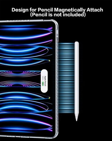حافظة شاحن لاسلكي مغناطيسي لجهاز iPad Pro 12.9 (3rd/4th/5th/6th) وiPad Air 13 (M2/M3) فقط، موصل ذكي للشحن السريع 18 وات شاحن لاسلكي ipad، شاحن ipad لاسلكي (محول غير) in Kuwait