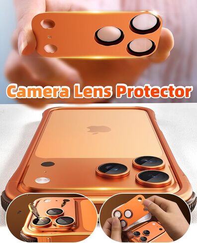 حافظة OATSBASF ممتصة للصدمات لهاتف iPhone 17 Pro Max، متوافقة مع تصميم نحيف بإطار من الألومنيوم المغناطيسي، وواقي عدسة معدني منفصل، غطاء هاتف مضاد للصدمات مقاس 6.9 بوصة، برتقالي in Saudi Arabia