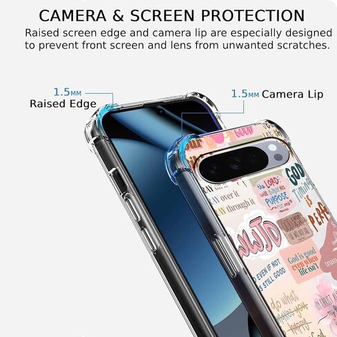 Case for Google Pixel 10/10 Pro with Christian Design,Jesus Bible Verse Collage,Clear Slim Soft TPU Bumper Phone Cover,6.3"(Christian,P10) in Saudi Arabia
