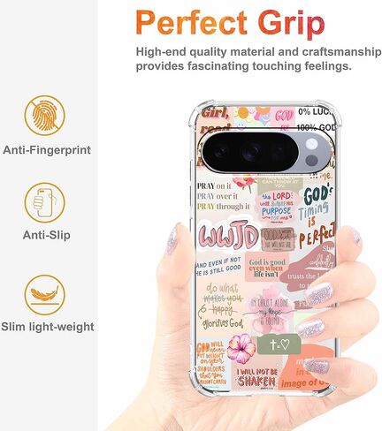 Case for Google Pixel 10/10 Pro with Christian Design,Jesus Bible Verse Collage,Clear Slim Soft TPU Bumper Phone Cover,6.3"(Christian,P10) in Saudi Arabia