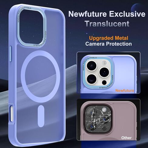Newfuture Designed for iPhone 16 Pro Case with Magnetic [13 FT Military Drop Protection] [Compatible with Magsafe] Slim Translucent Matte Shockproof with Anti-Fingerprint Phone Case,Blue in Saudi Arabia