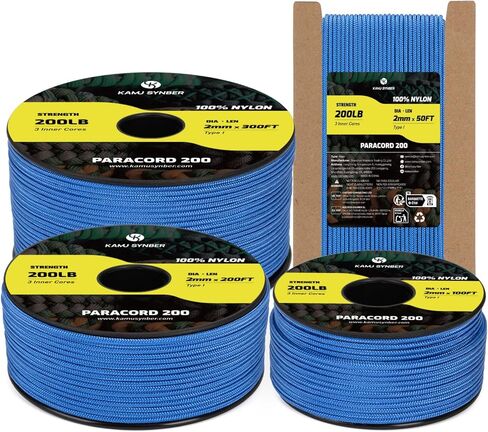 Paracord 2mm 3 Strands 100ft 100% Nylon Rope Type I Parachute Cord for Craft, Outdoor, DIY, Camping | Support 200lbs | White in Saudi Arabia