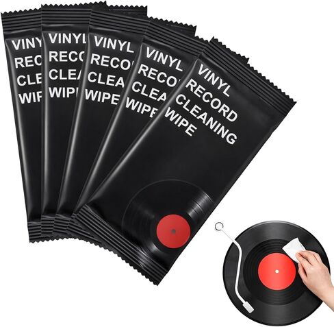 50 Pack Vinyl Record Wipes Individually Packaged Vinyl Record Cleaner Anti Static Microfiber Lint Free Cleanning Wipe for Lp Collection, Glasses, TV Screen in Saudi Arabia