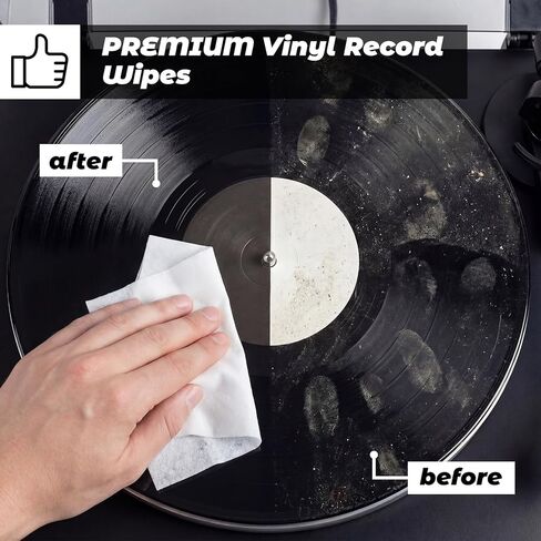 50 Pack Vinyl Record Wipes Individually Packaged Vinyl Record Cleaner Anti Static Microfiber Lint Free Cleanning Wipe for Lp Collection, Glasses, TV Screen in Saudi Arabia