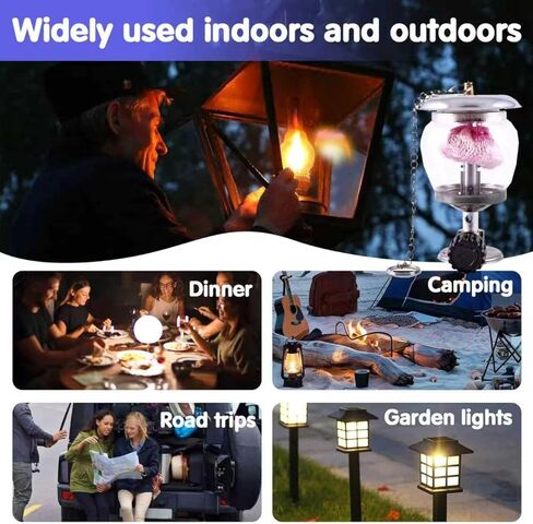 12PCS Gas Lamp Mantles with 179B Porcelain Attachment Ring, Soft Inverted, U Shape Mantles for Outdoor Gas Lamps/Standard & Inverted Gaslights, Include 4 179B Ring 8 Lamp Mantles (4 Large 4 King Size) in Saudi Arabia