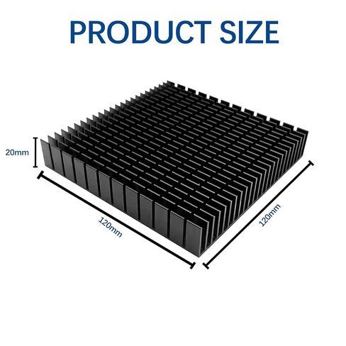 120mm Large Aluminum Heatsink, 4.72 x 4.72 x 0.79 Inch /120 x 120x 20 mm Square Heat Sink for WiFi Routers, Power Supply IC, Graphics Card Memory & Electronic Devices Cooling in Saudi Arabia
