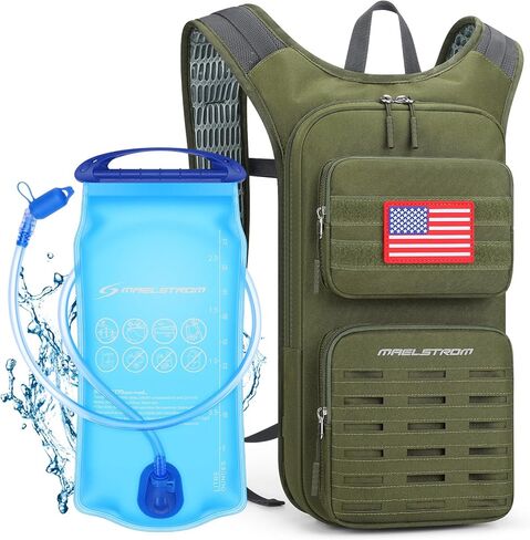 Maelstrom Hydration Backpack with 2L Water Bladder,Tactical Molle Water Backpack for Men Women,Hydration Pack for Hiking,Running,Cycling and Climbing in Kuwait